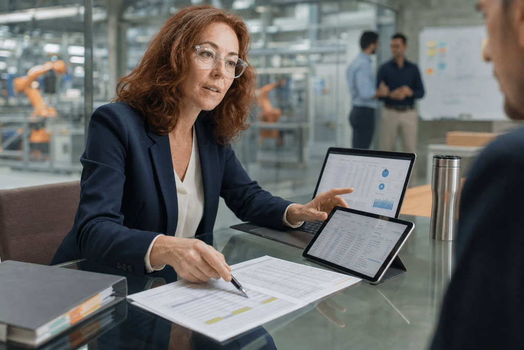 állás senior controller jelölt bemutatja standard költség táblázatot és ERP dashboardot
